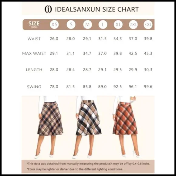 Woolen High Waist A-Line Pleated Midi Skirt with Pockets - Picture 6 of 7